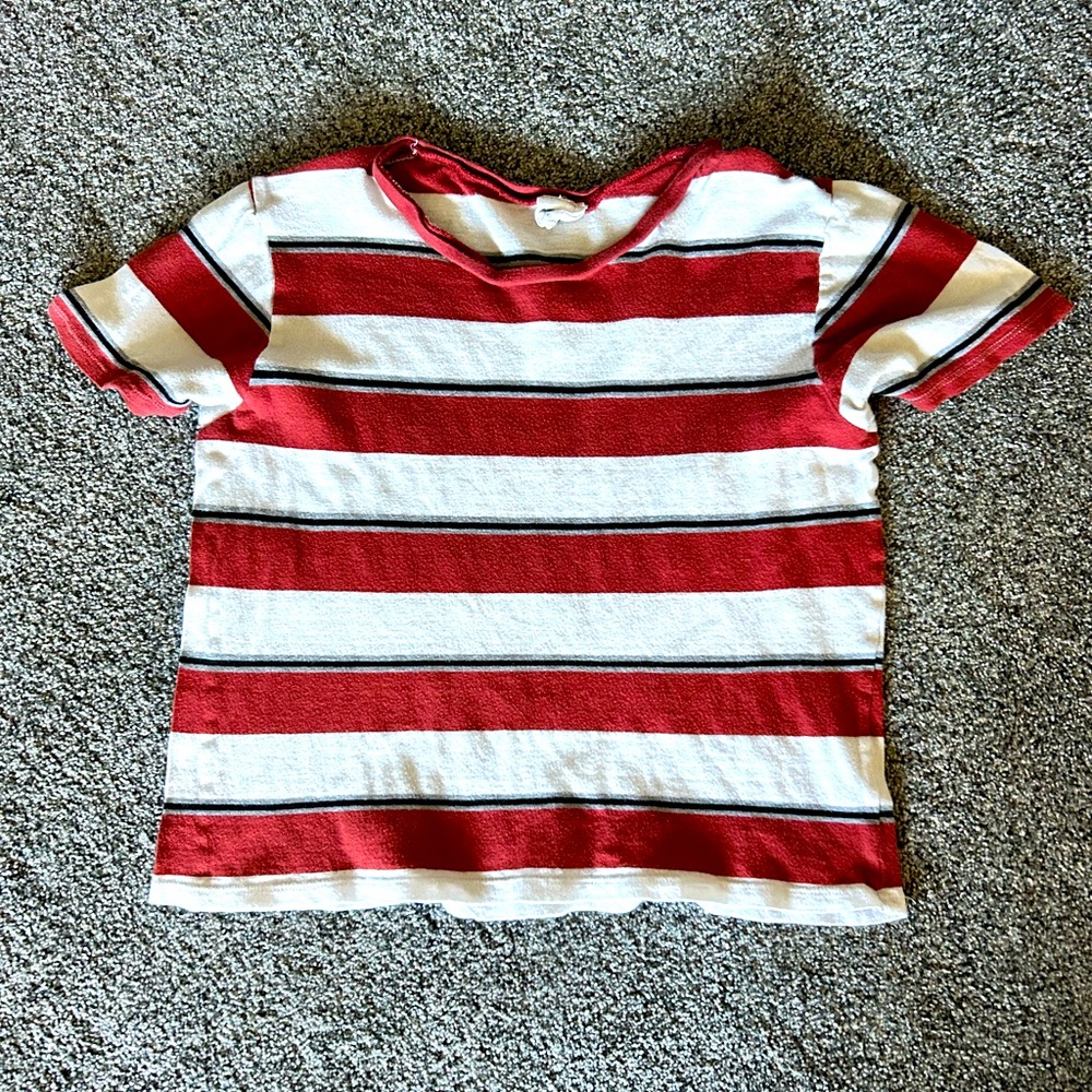 TILLYS - red, white, black striped top. Size XS